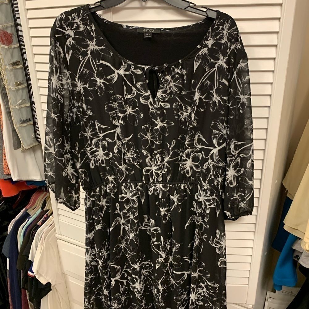Esmara black and white floral dress